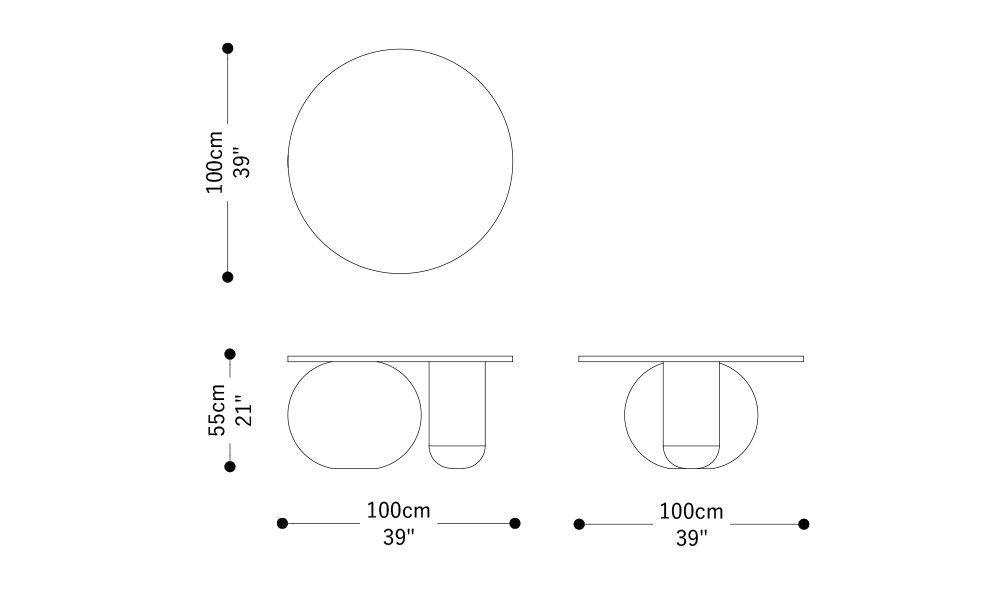 Image of the main dimensions of the product